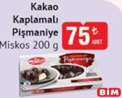 MİSKOS KAKAO KAPLAMALI PİŞMANİYE 200 G fiyat ve kampanya bilgisi